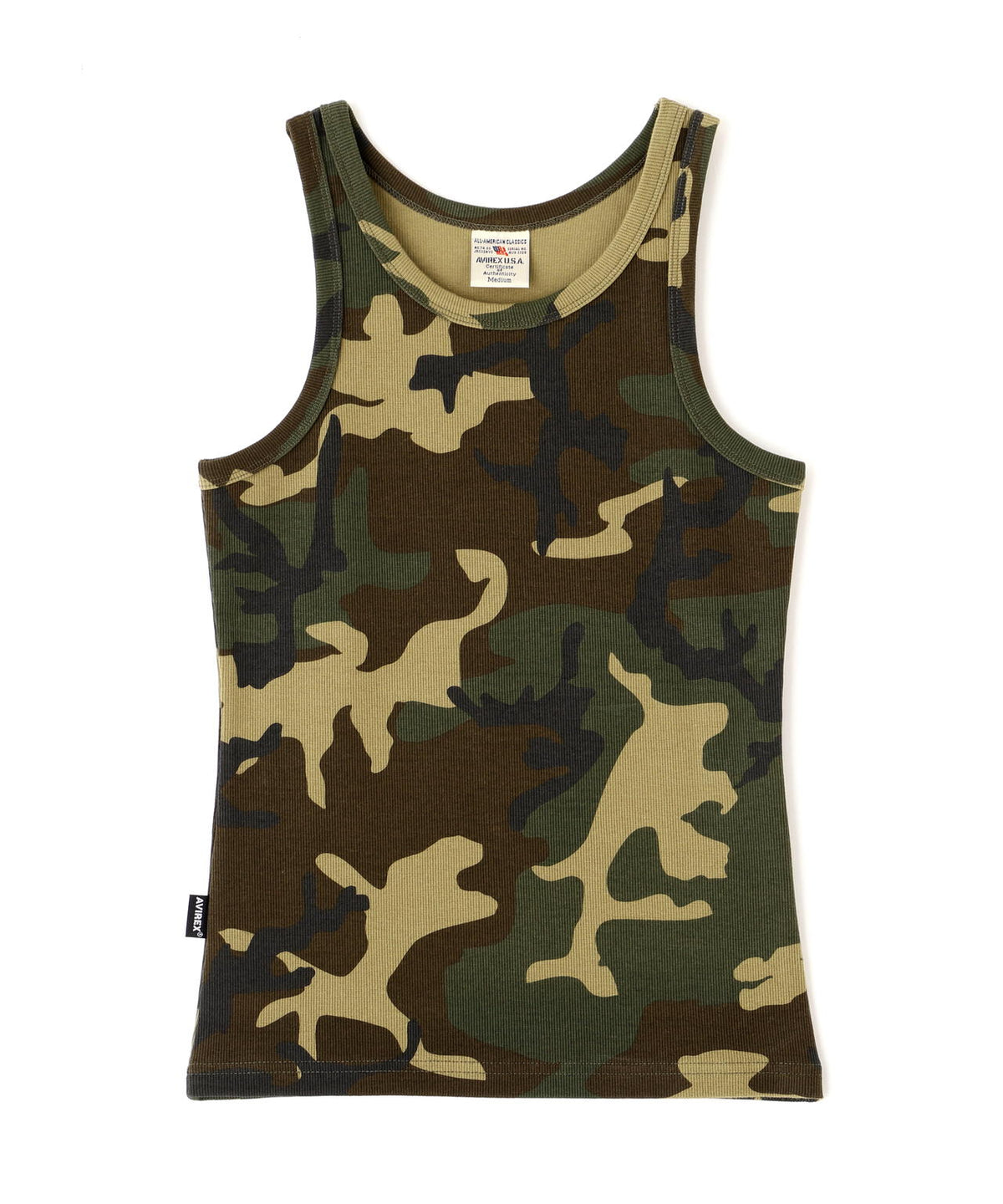 《WEB限定/DAILY/デイリー/WOMAN》RIB CAMO TANK TOP