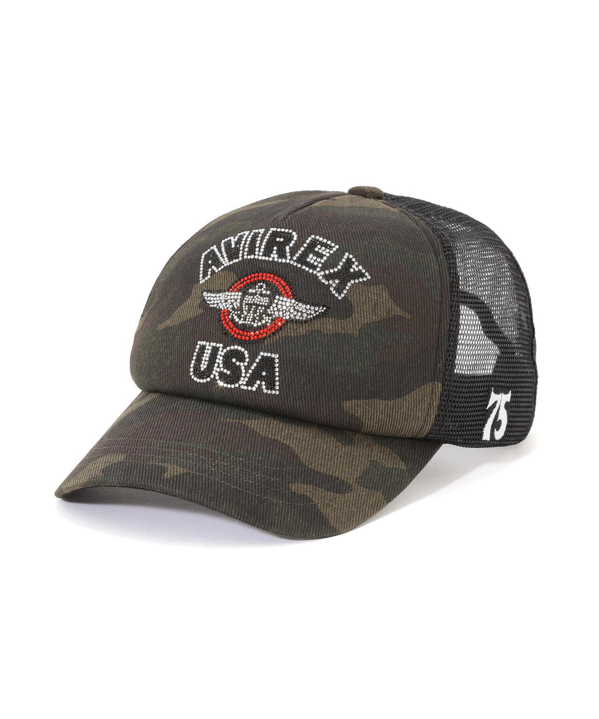 【直営店限定】RHINESTONE VARSITY LOGO MESH CAP