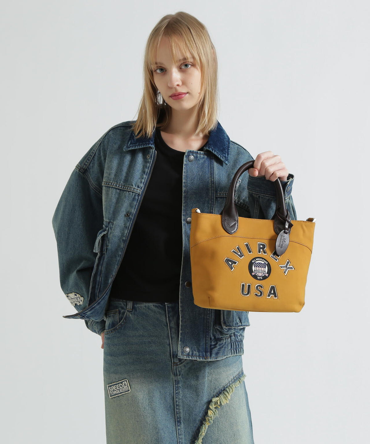 《直営店限定》LX VARSITY LEATHER MINI TOTE BAG