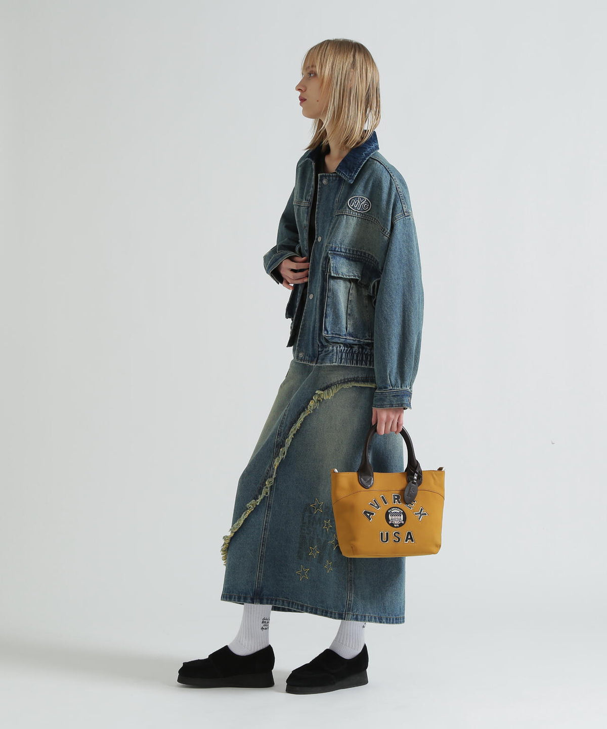 《直営店限定》LX VARSITY LEATHER MINI TOTE BAG