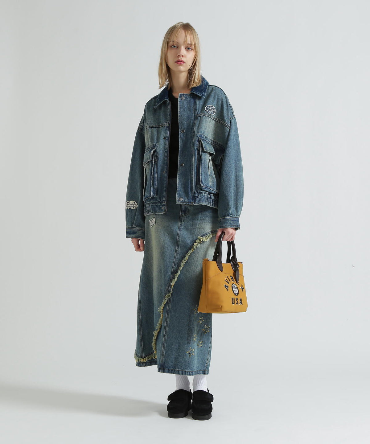 《直営店限定》LX VARSITY LEATHER MINI TOTE BAG
