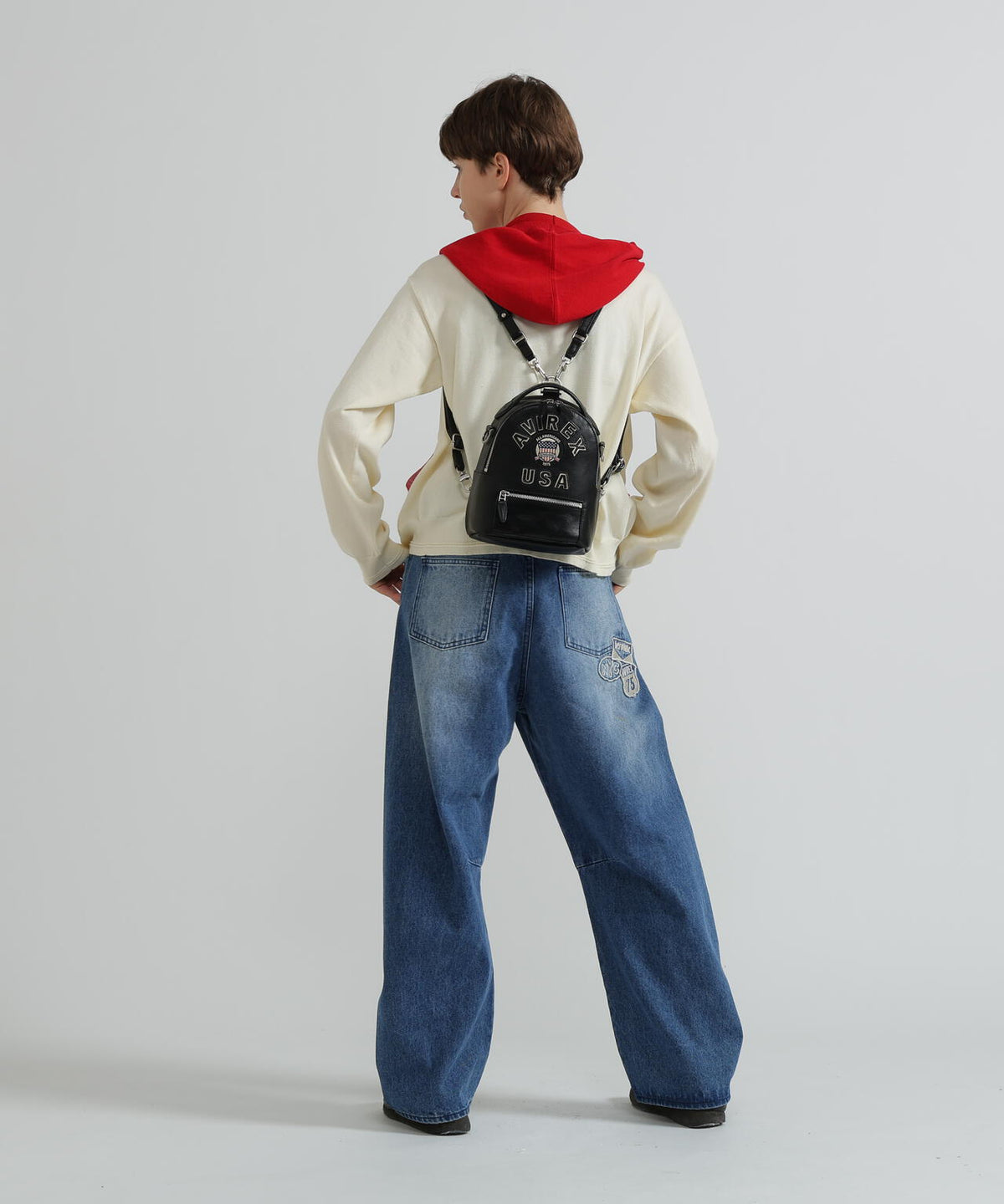 《直営店限定》VARSITY LEATHER MINI BACKPACK/AVX 5653