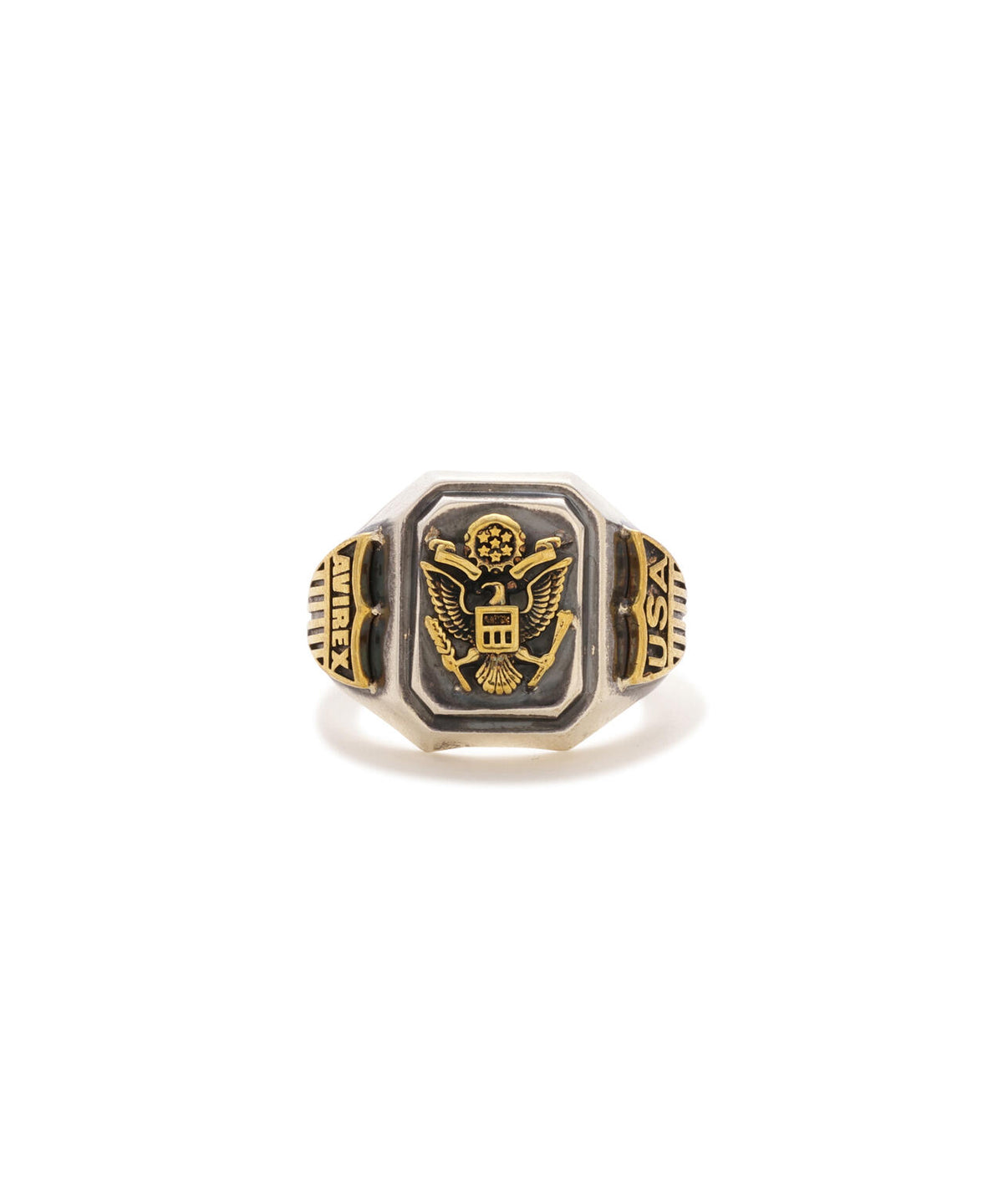 《AVIREX by J.H.M CO.,LTD.》MATERIAL COMBI SIGNET RING ”USAF”