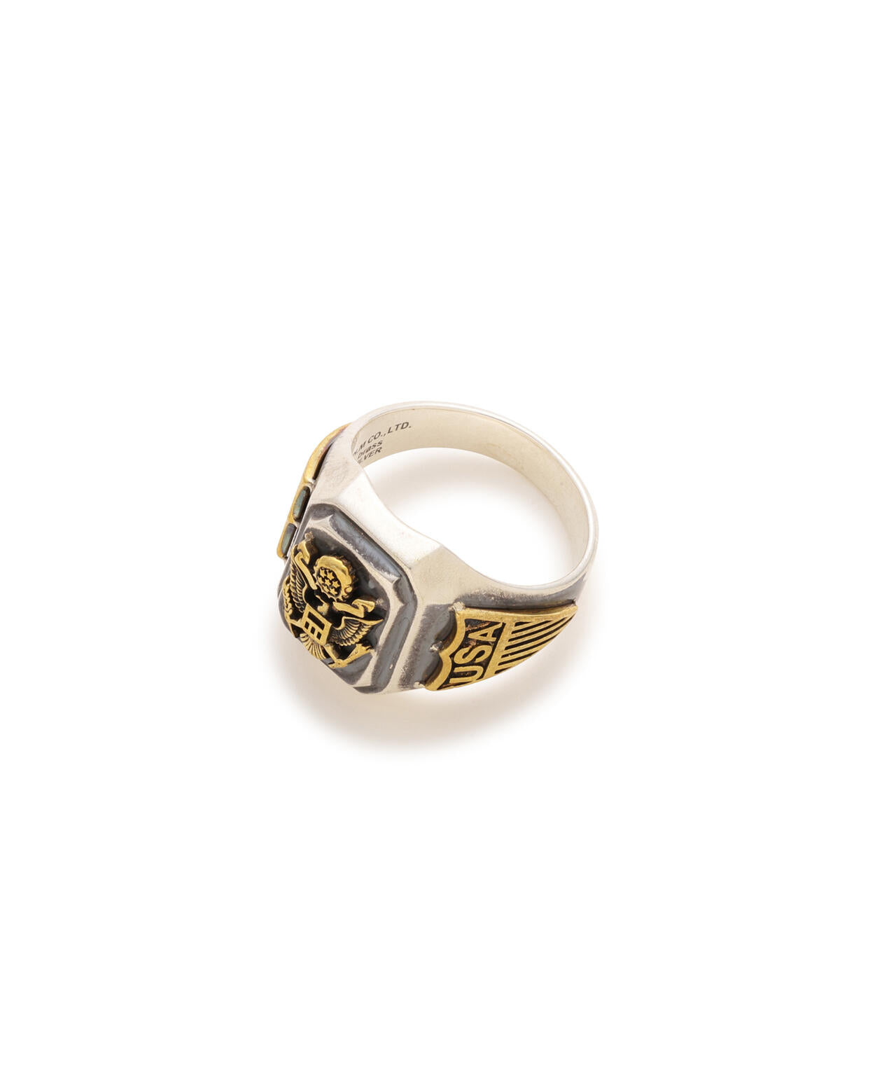 《AVIREX by J.H.M CO.,LTD.》MATERIAL COMBI SIGNET RING ”USAF”