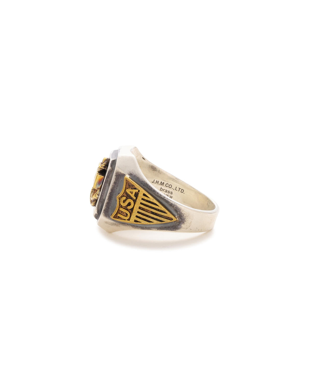 《AVIREX by J.H.M CO.,LTD.》MATERIAL COMBI SIGNET RING ”USN”
