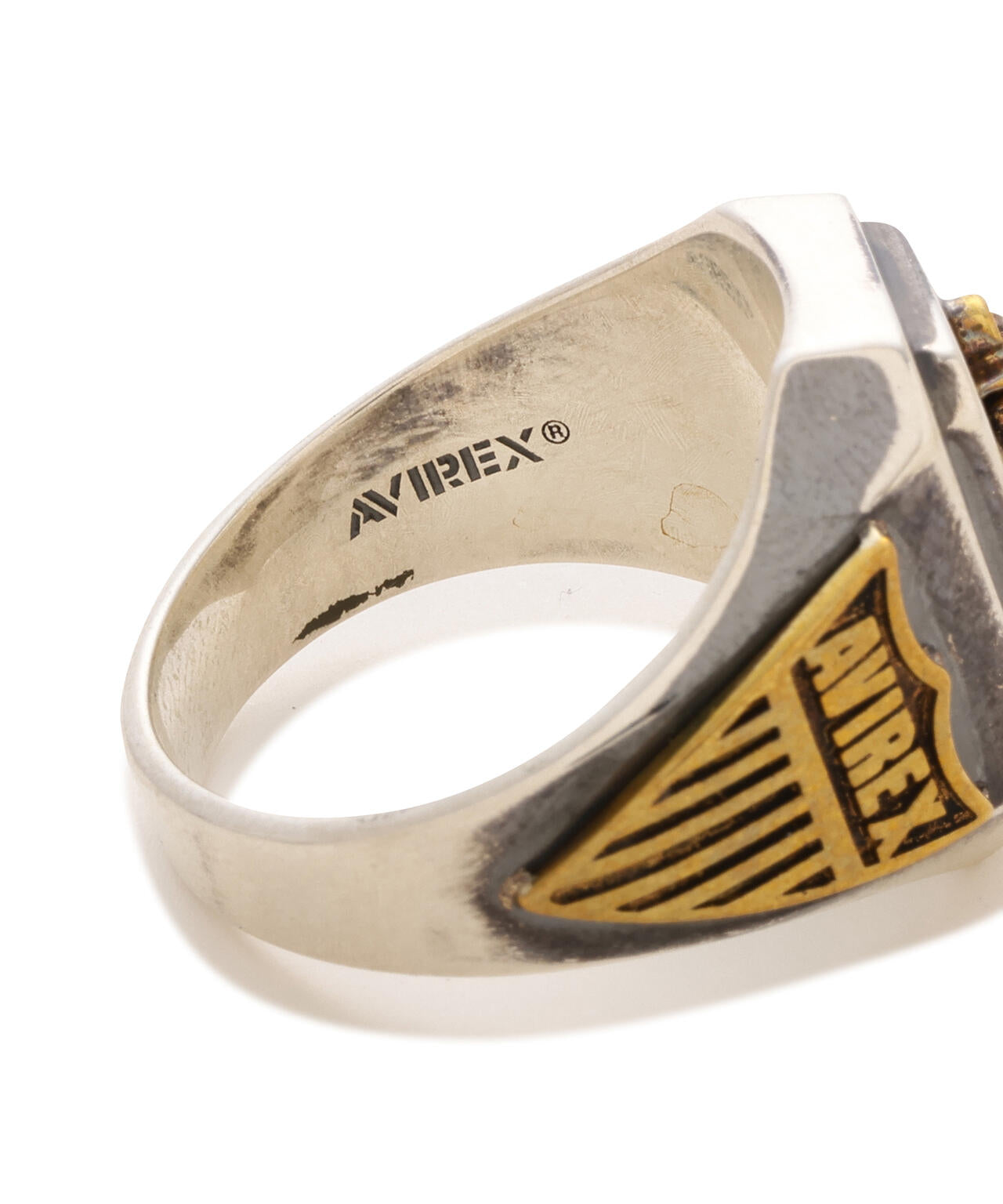 《AVIREX by J.H.M CO.,LTD.》MATERIAL COMBI SIGNET RING ”USN”
