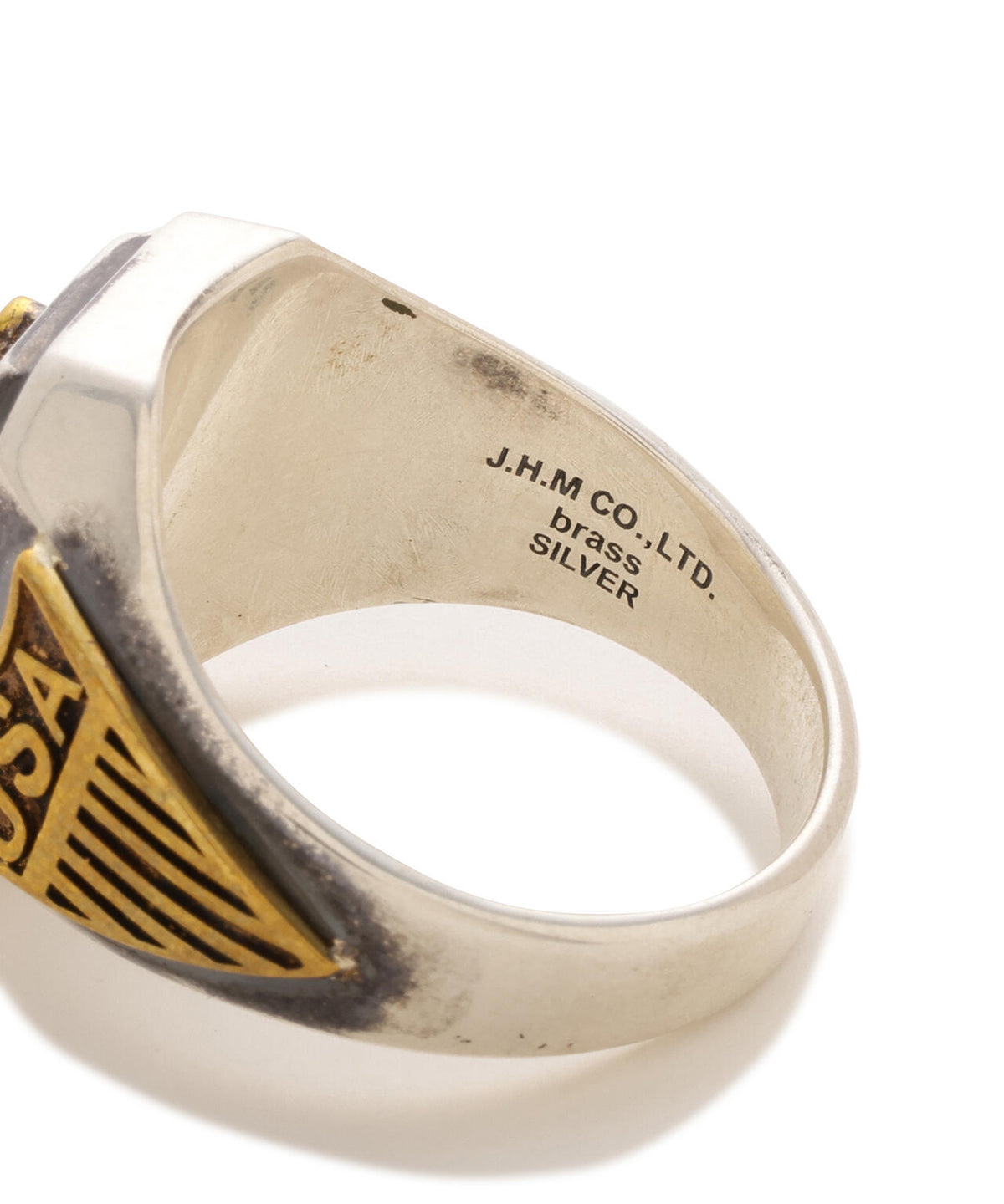 《AVIREX by J.H.M CO.,LTD.》MATERIAL COMBI SIGNET RING ”USN”