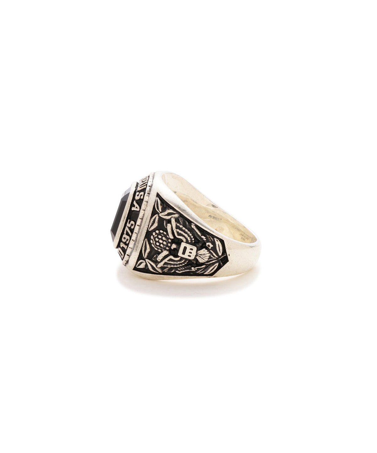 《AVIREX by J.H.M CO.,LTD.》STERLING SILVER COLLEGE RING ONYX ”USAF”