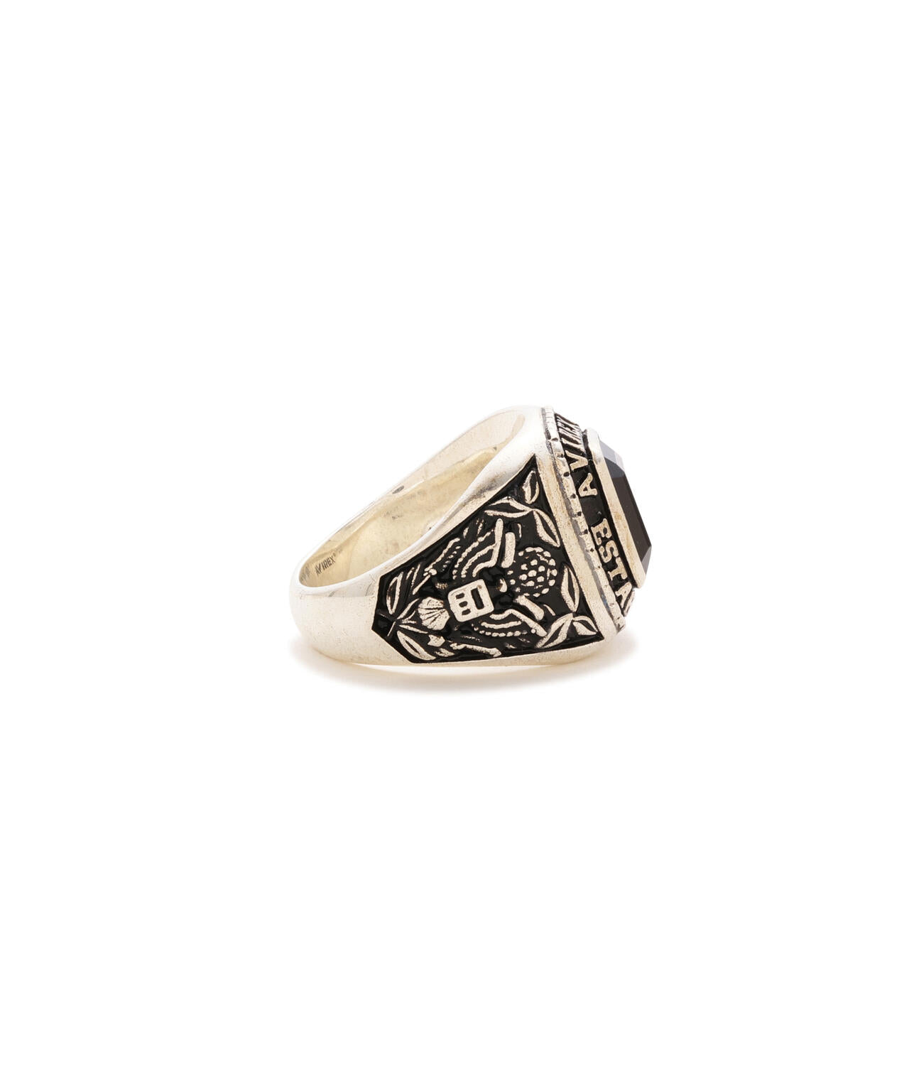 《AVIREX by J.H.M CO.,LTD.》STERLING SILVER COLLEGE RING ONYX ”USAF”