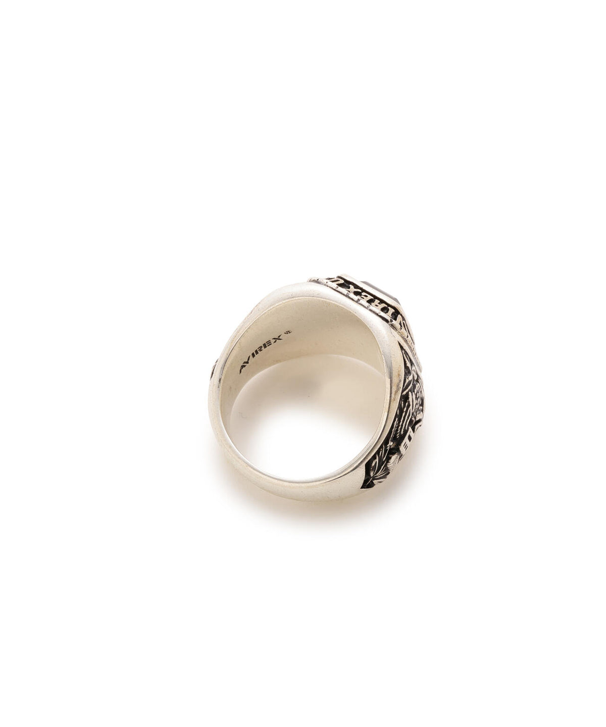 《AVIREX by J.H.M CO.,LTD.》STERLING SILVER COLLEGE RING ONYX ”USAF”
