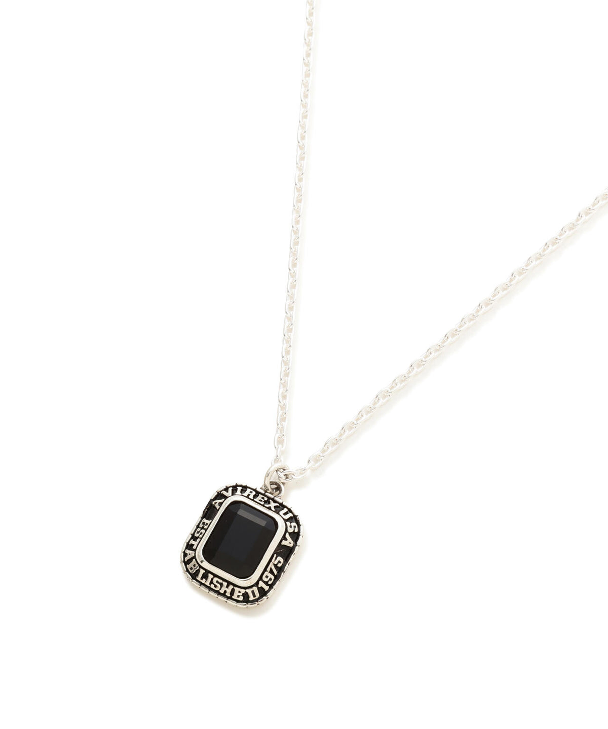 《AVIREX by J.H.M CO.,LTD.》STERLING SILVER COLLEGE NECKLACE ONYX ”USAF”
