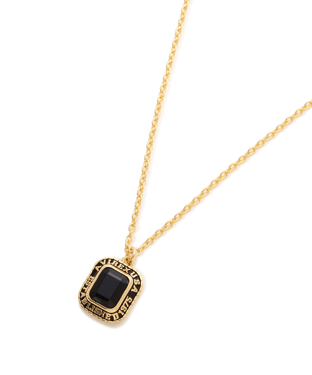 《AVIREX by J.H.M CO.,LTD.》BLASS COLLEGE NECKLACE WITH ONYX ”USN”