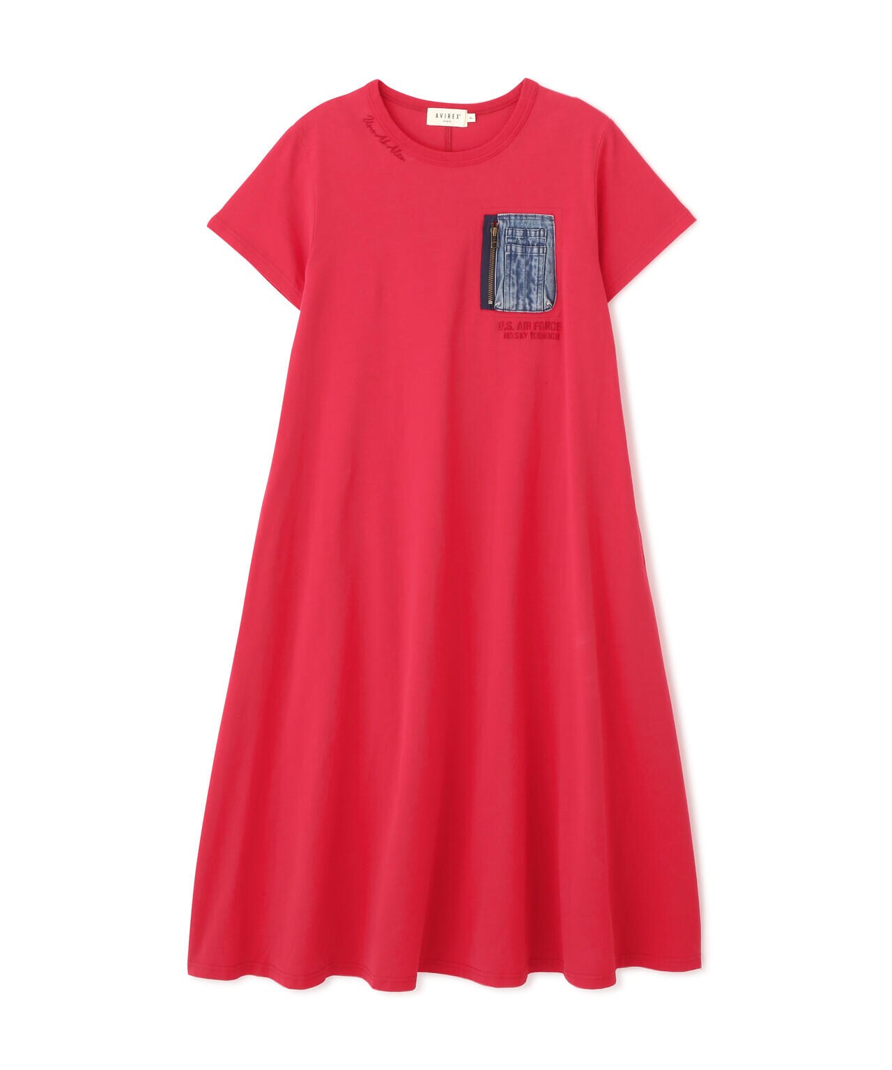 デニム ポケット フレア ワンピース/DENIM POCKET FLARE ONEPICE