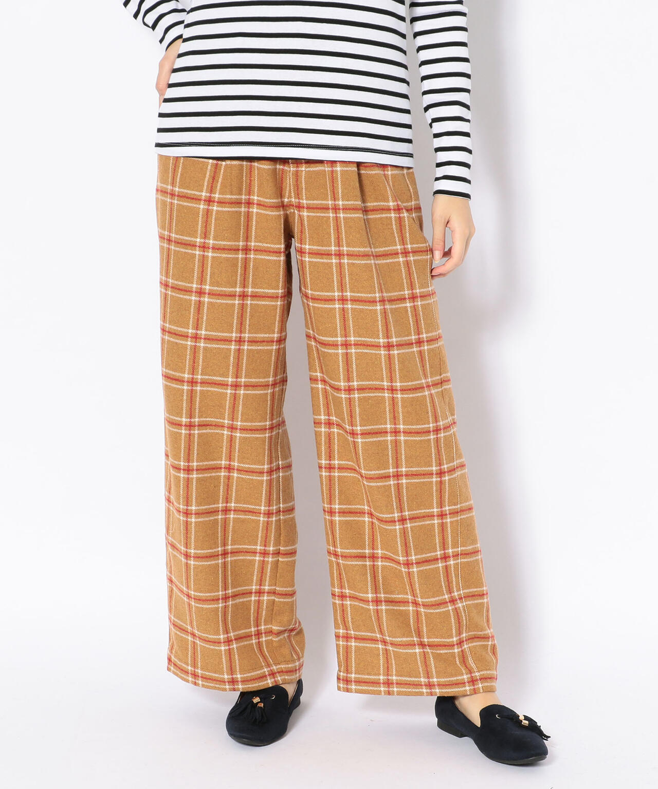 【直営店限定】ウールチェック ワイドパンツ/WOOL CHECK WIDE PANT