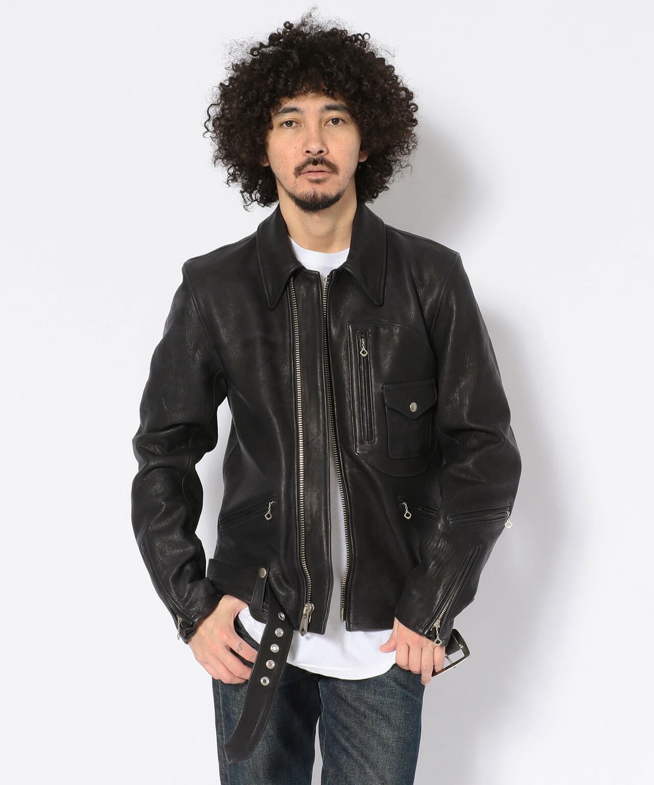 【直営限定】D-ポケ レザージャケット/D-POCKET DEER LEATHER JACKET