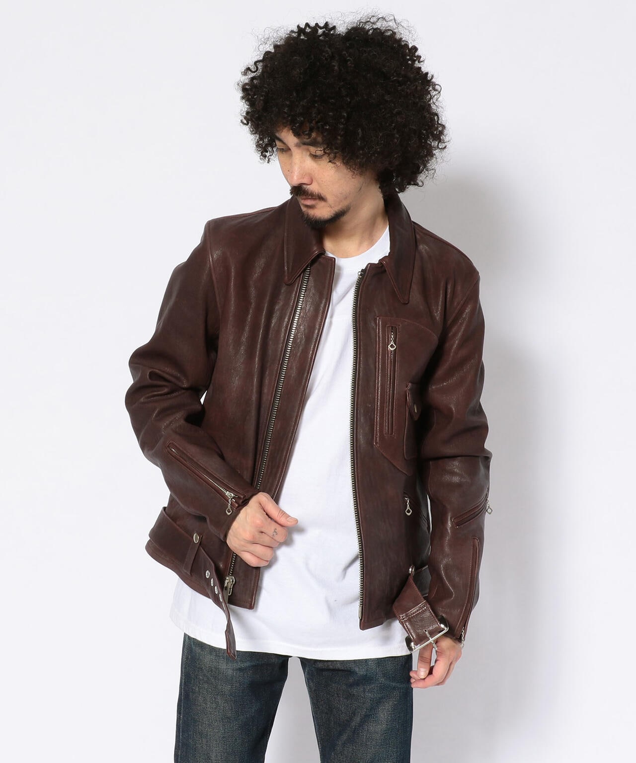【直営限定】D-ポケ レザージャケット/D-POCKET DEER LEATHER JACKET