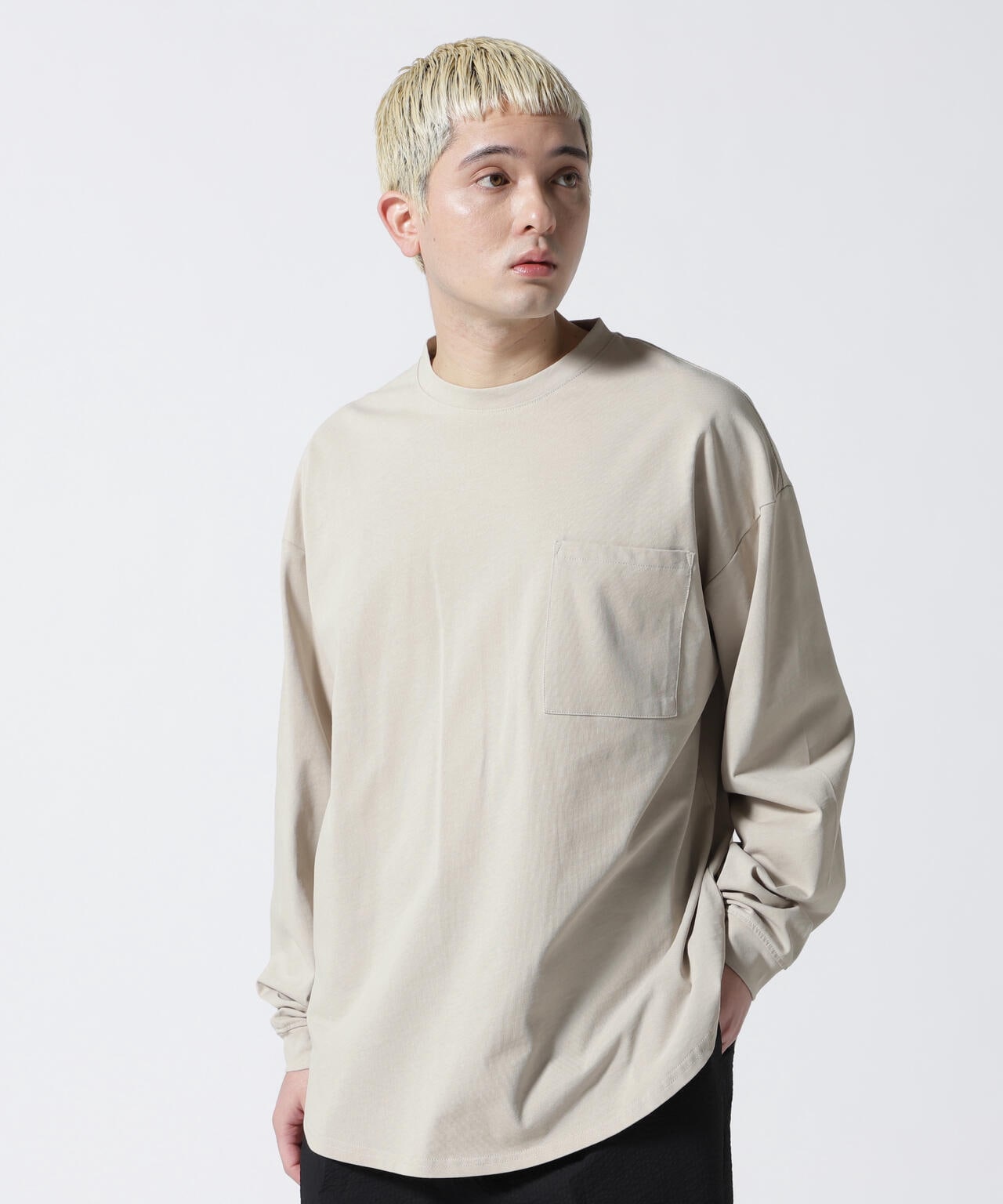 A4A/エーフォーエー/強撚糸ラウンドロングスリーブTシャツ