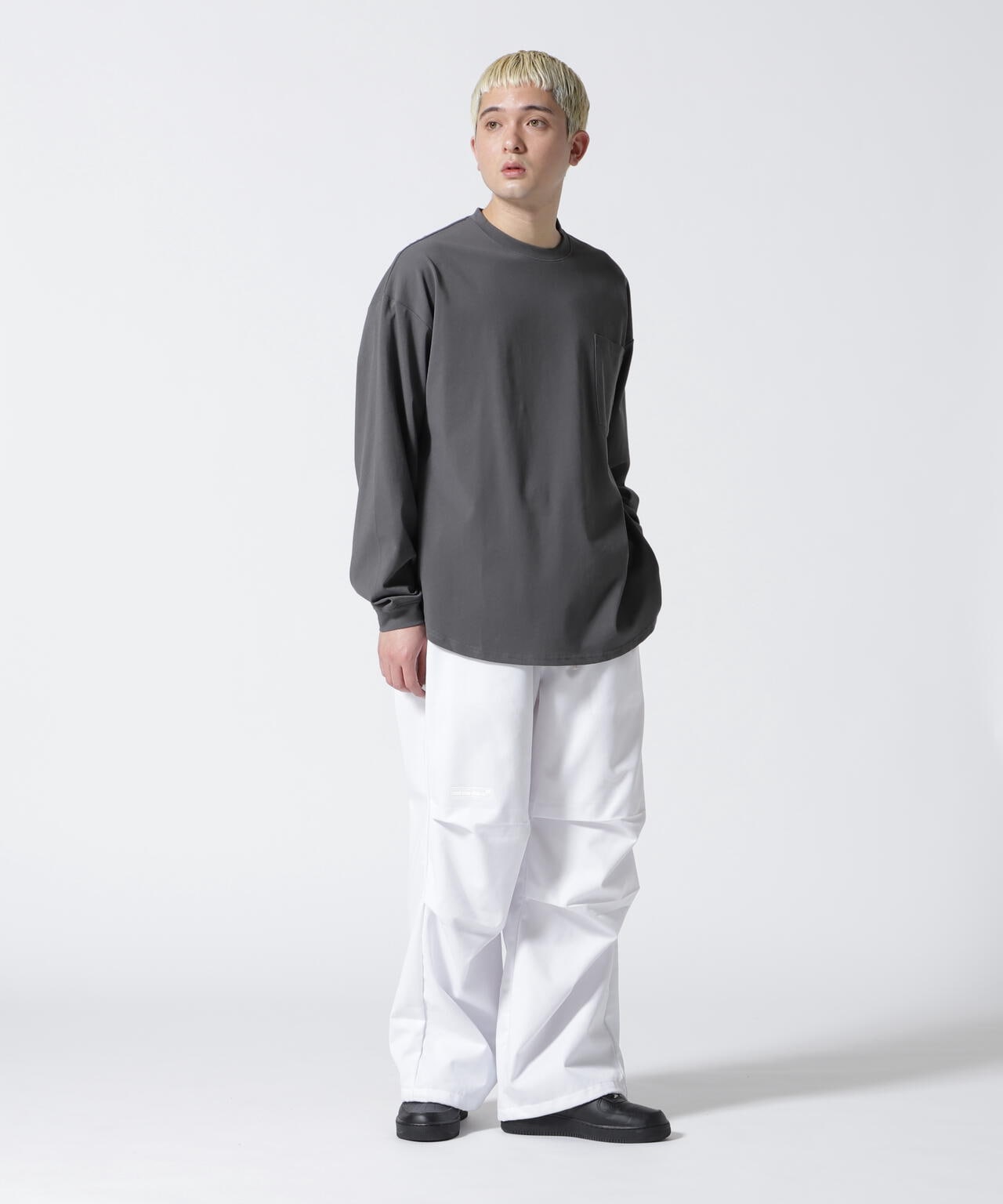 A4A/エーフォーエー/強撚糸ラウンドロングスリーブTシャツ