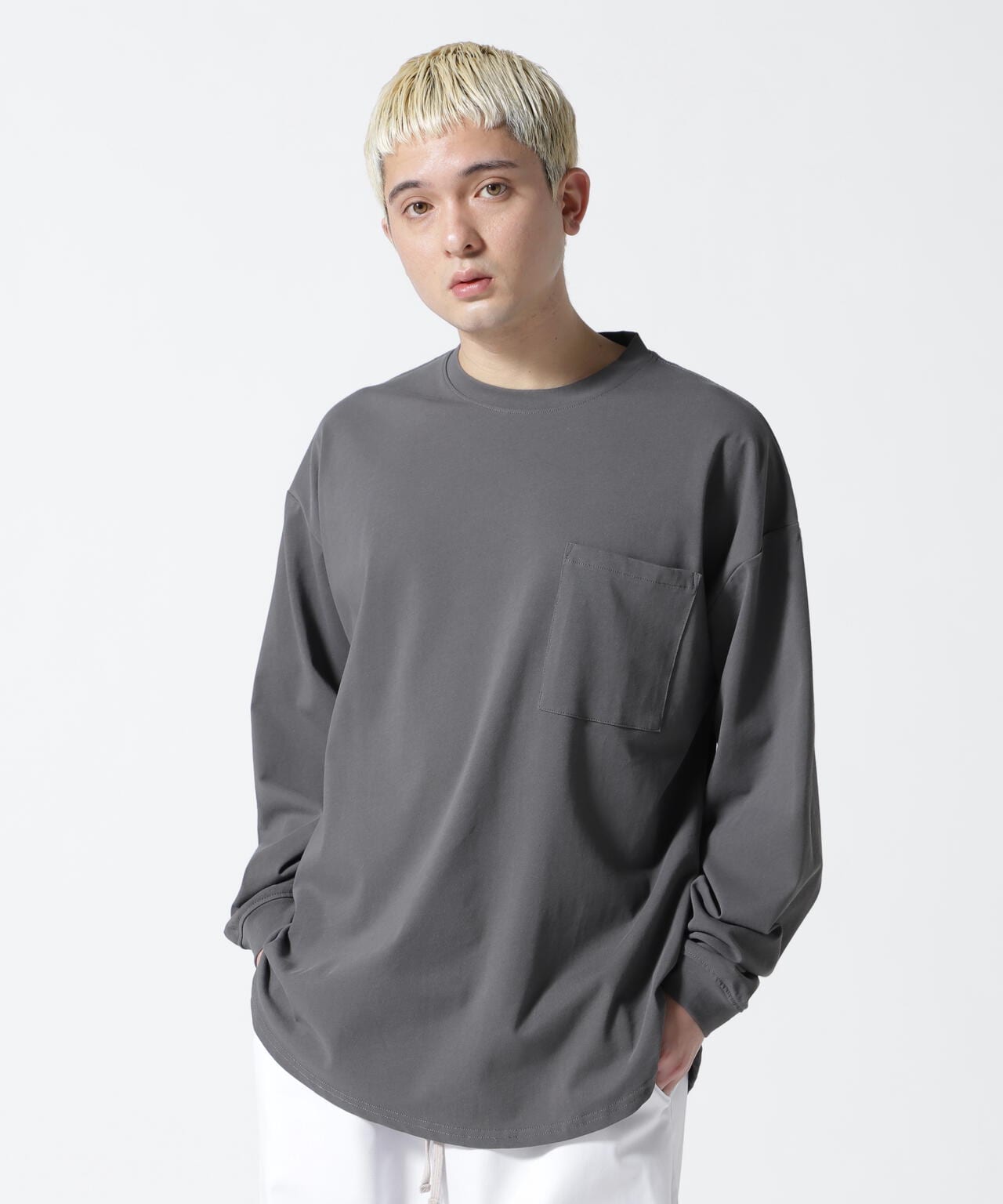 A4A/エーフォーエー/強撚糸ラウンドロングスリーブTシャツ