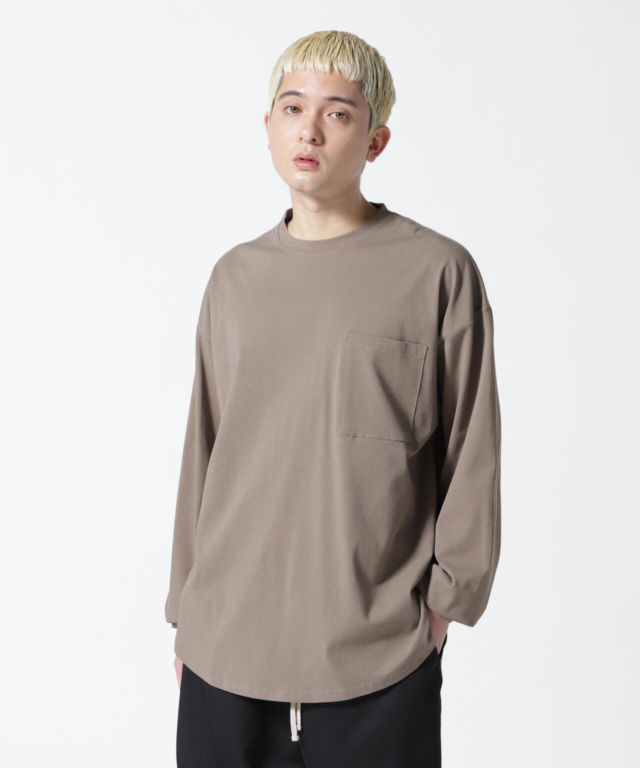 A4A/エーフォーエー/強撚糸ラウンドロングスリーブTシャツ