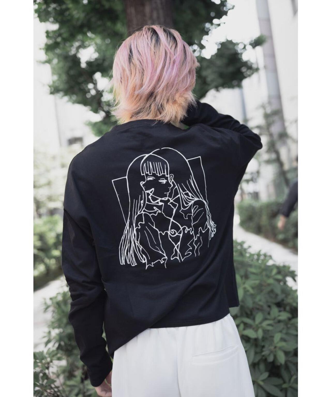 gibous×LHP/ギボス×エルエイチピー/Twins girl long Tshirt/コラボロングスリーブTシャツ