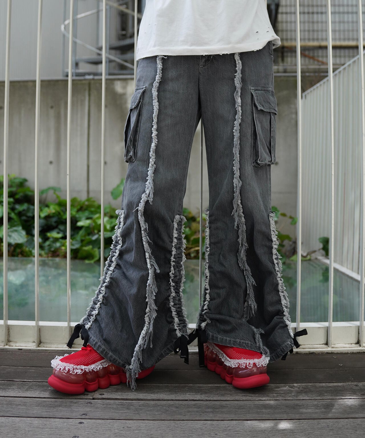 rurumu:/ルルムウ/【LHP Exclusive】drawstring "black" denim pants
