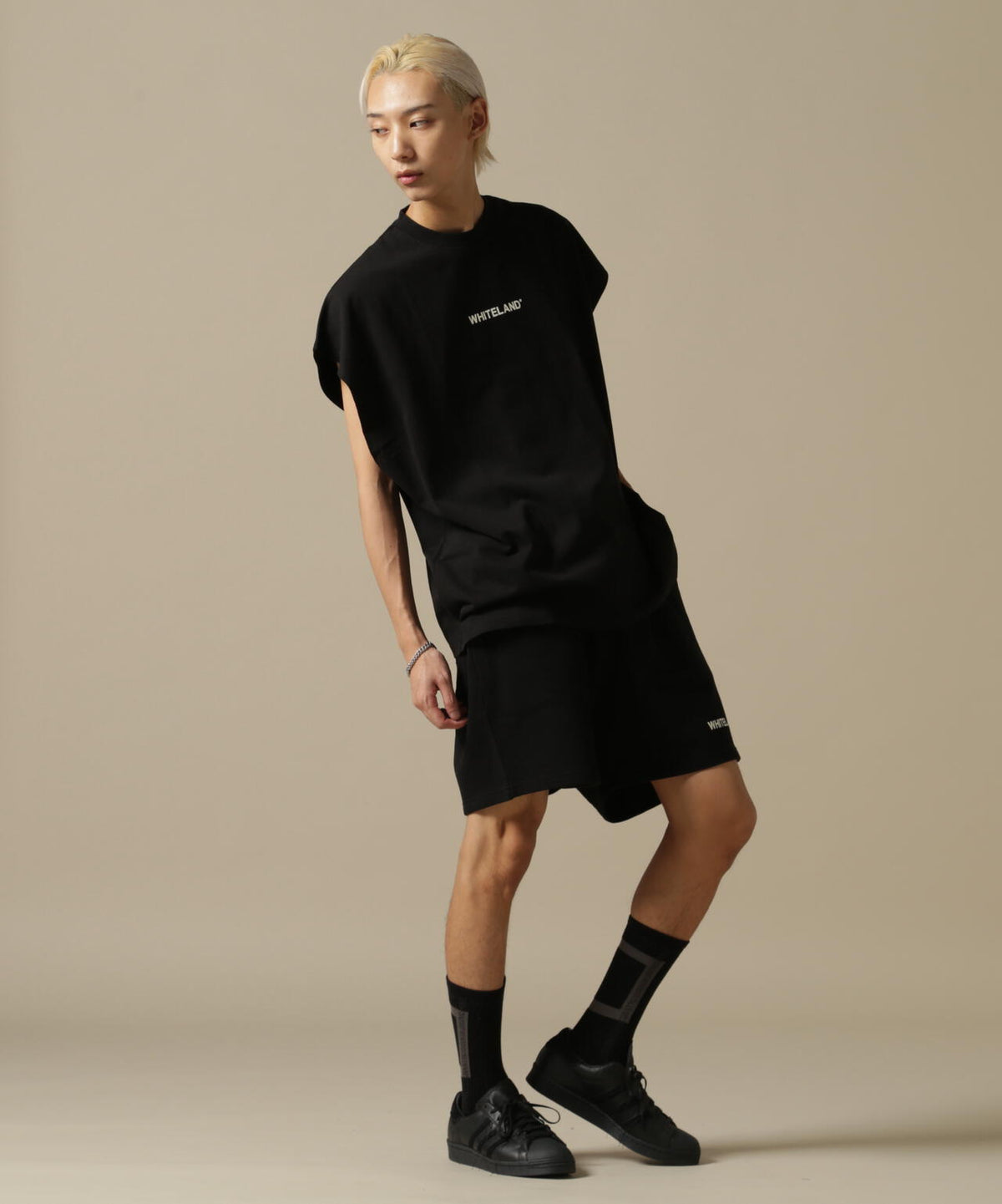 WEB&DEPOT限定/WHITELAND/ホワイトランド/OWL/LOGO NS/ロゴ ノースリーブ