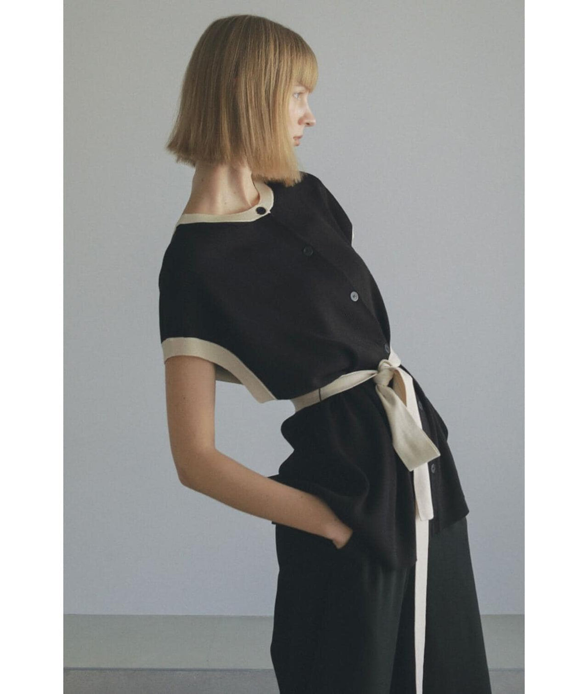 MANOF/マノフ/COLOR BLOCK WAISTBELT KNIT
