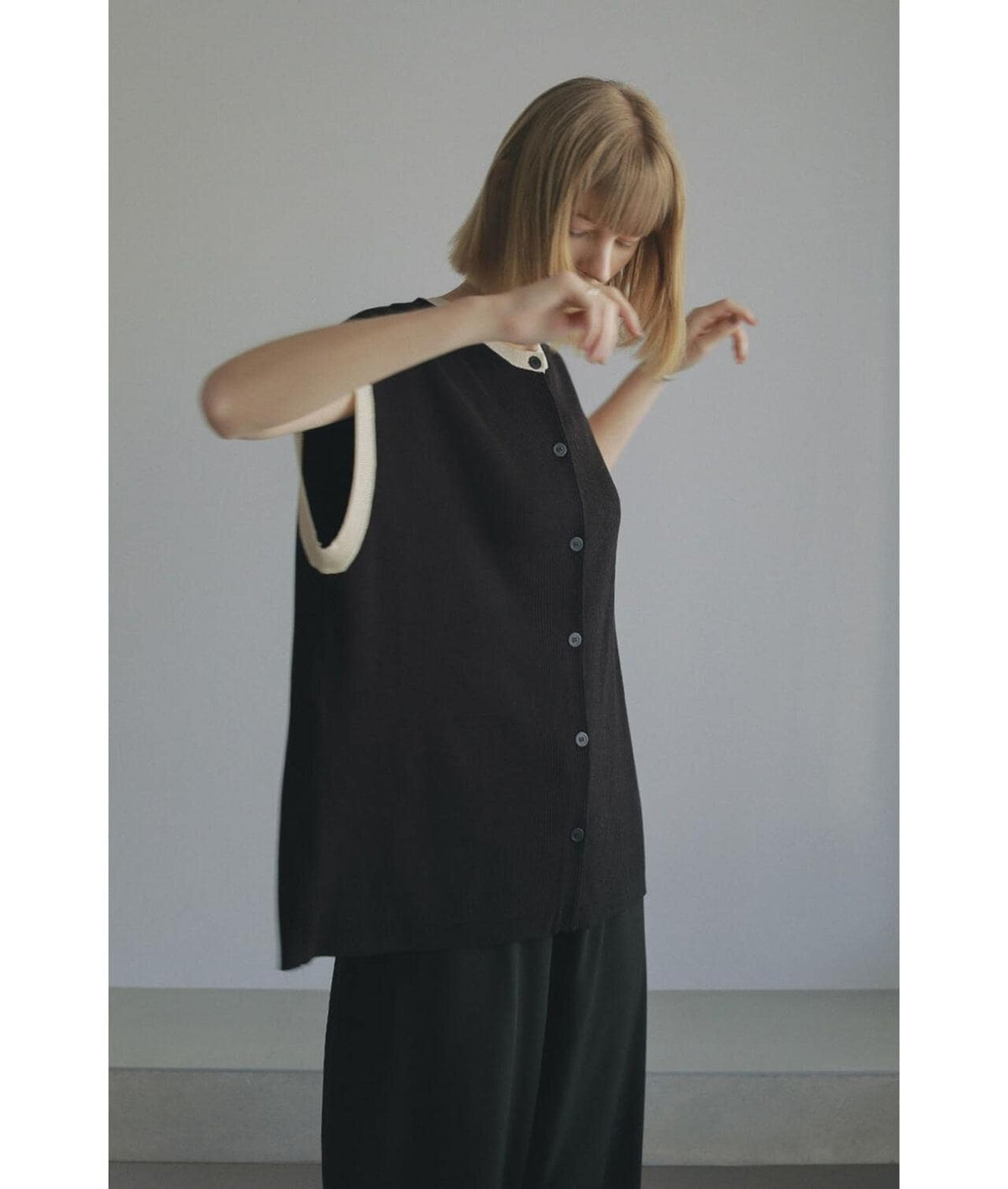 MANOF/マノフ/COLOR BLOCK WAISTBELT KNIT