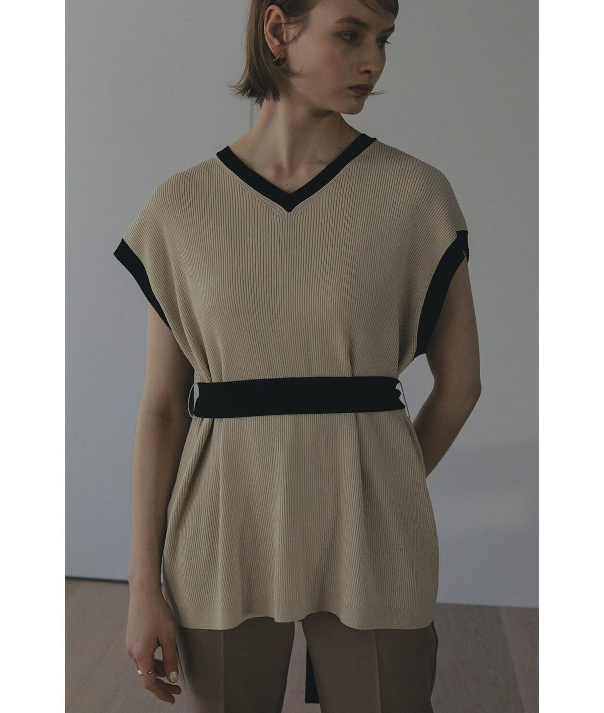 MANOF/マノフ/COLOR BLOCK WAISTBELT KNIT