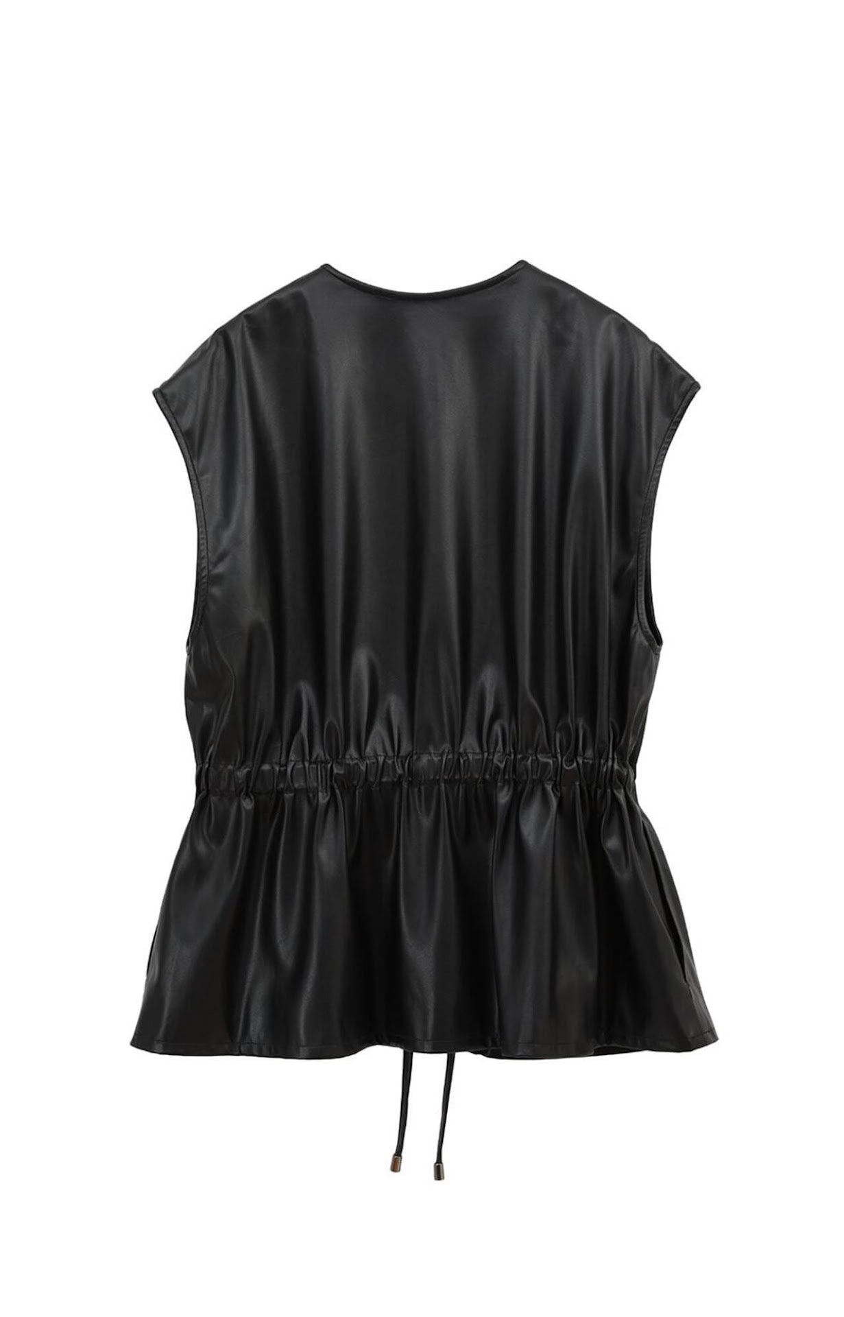 MANOF/マノフ/VEGAN LEATHER DRAWSTRING VEST