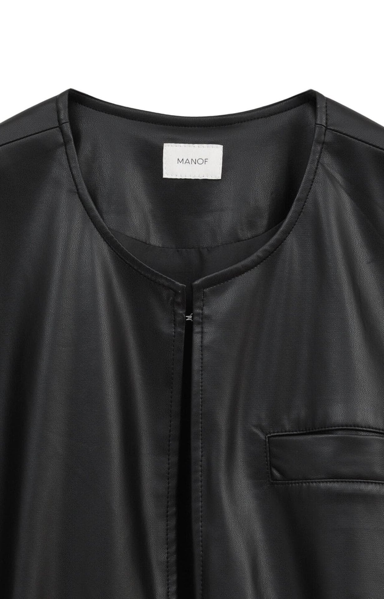 MANOF/マノフ/VEGAN LEATHER DRAWSTRING VEST