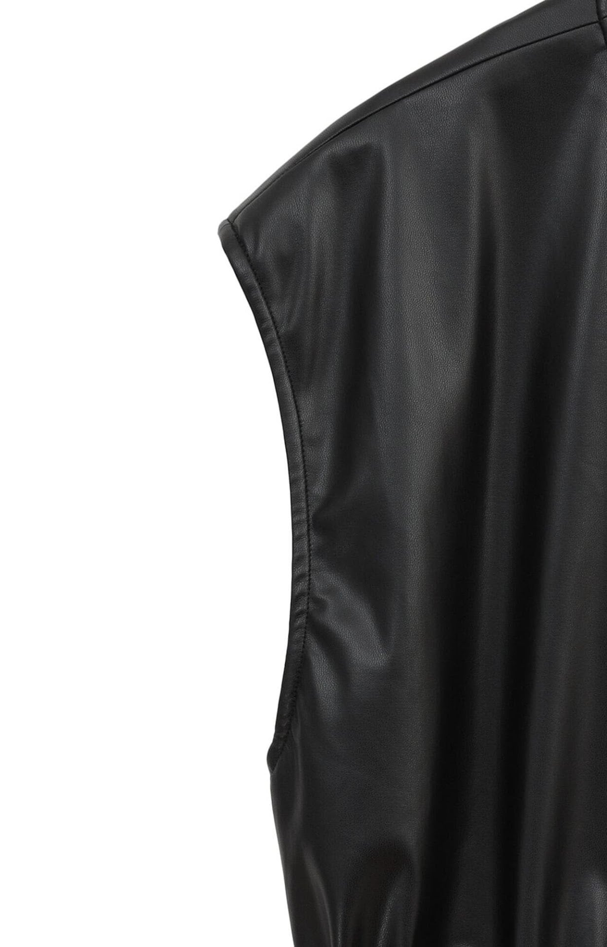 MANOF/マノフ/VEGAN LEATHER DRAWSTRING VEST