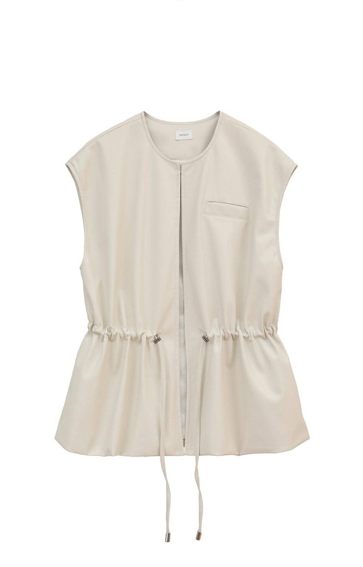 MANOF/マノフ/VEGAN LEATHER DRAWSTRING VEST