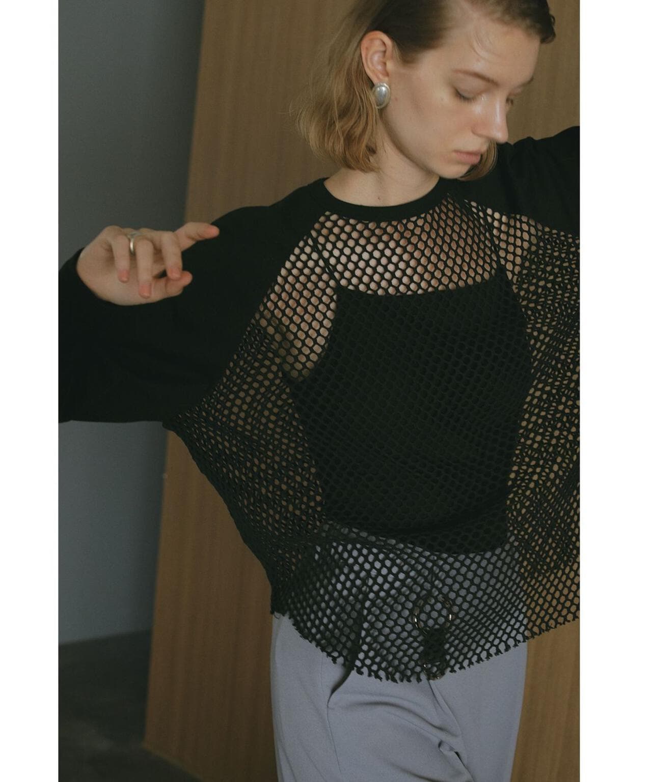 MANOF/マノフ/MESH RAGLAN CUT TOPS
