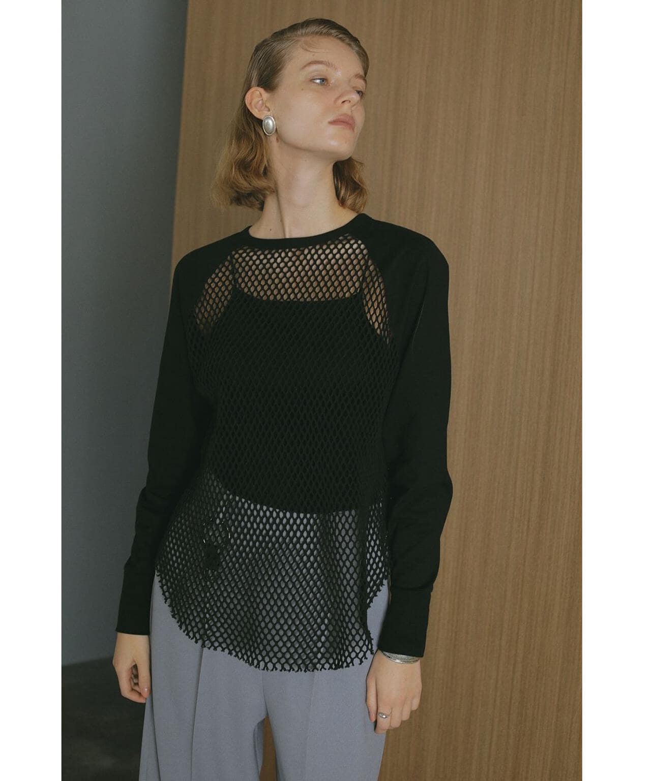 MANOF/マノフ/MESH RAGLAN CUT TOPS