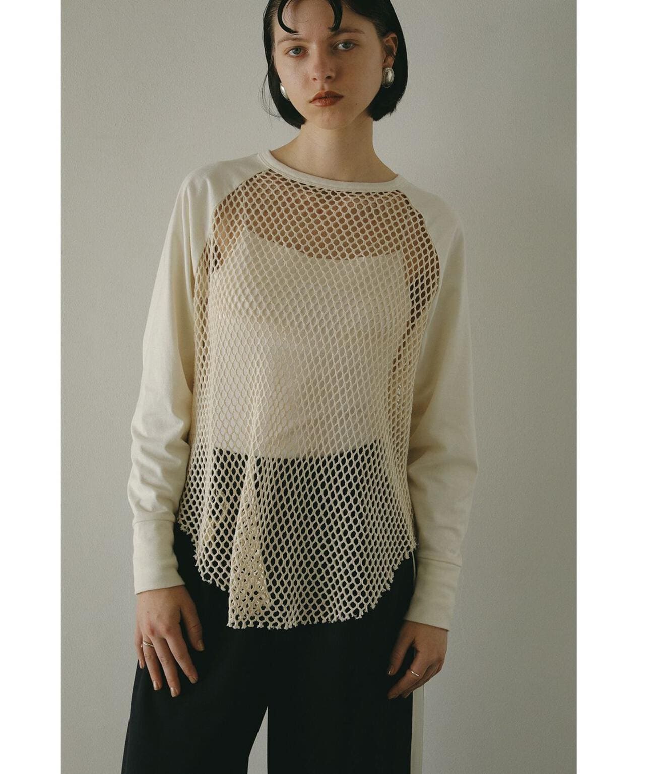 MANOF/マノフ/MESH RAGLAN CUT TOPS