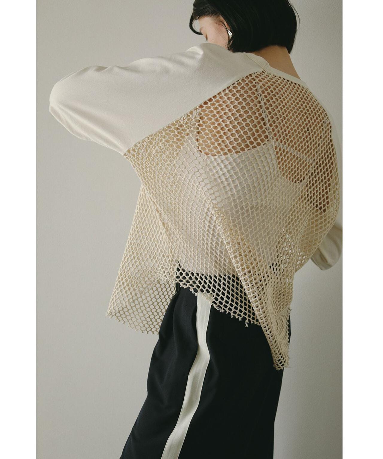 MANOF/マノフ/MESH RAGLAN CUT TOPS