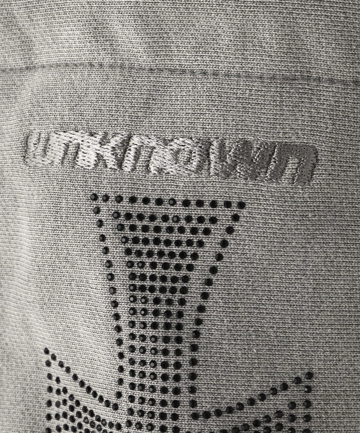 UNKNOWNLONDON/アンノウンロンドン/WASH GREY×BLACK CROSS ZIP HOODIE