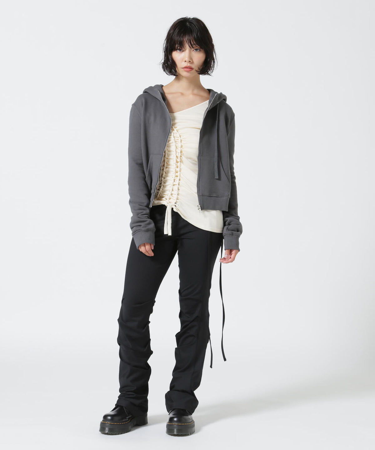 NACHE/ナチェ/CROPPED HOODIE ZIP-UP