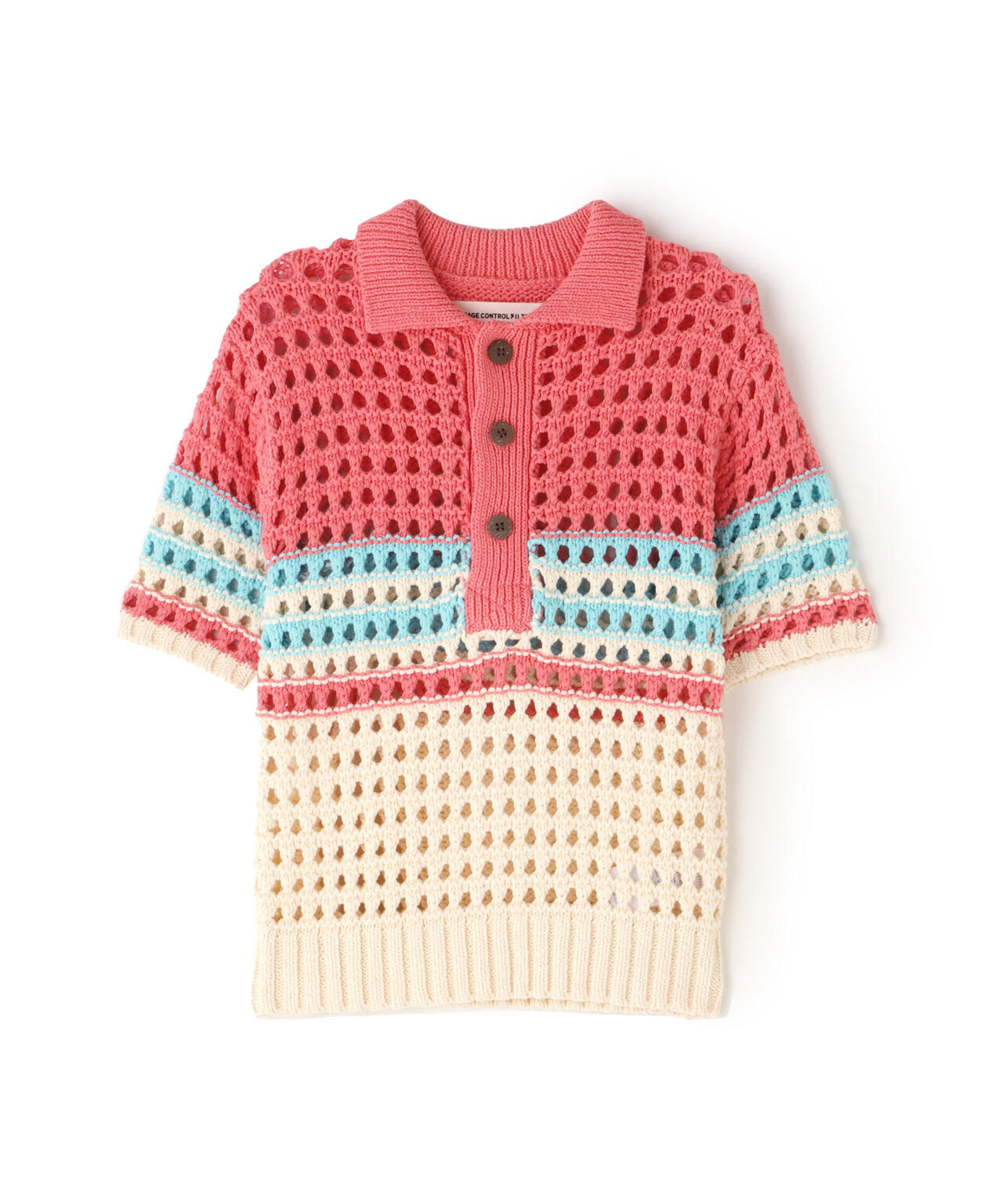VOLTAGE CONTROL FILTER/ヴォルテージコントロールフィルター/MESH BORDER TIGHT KNIT POLO