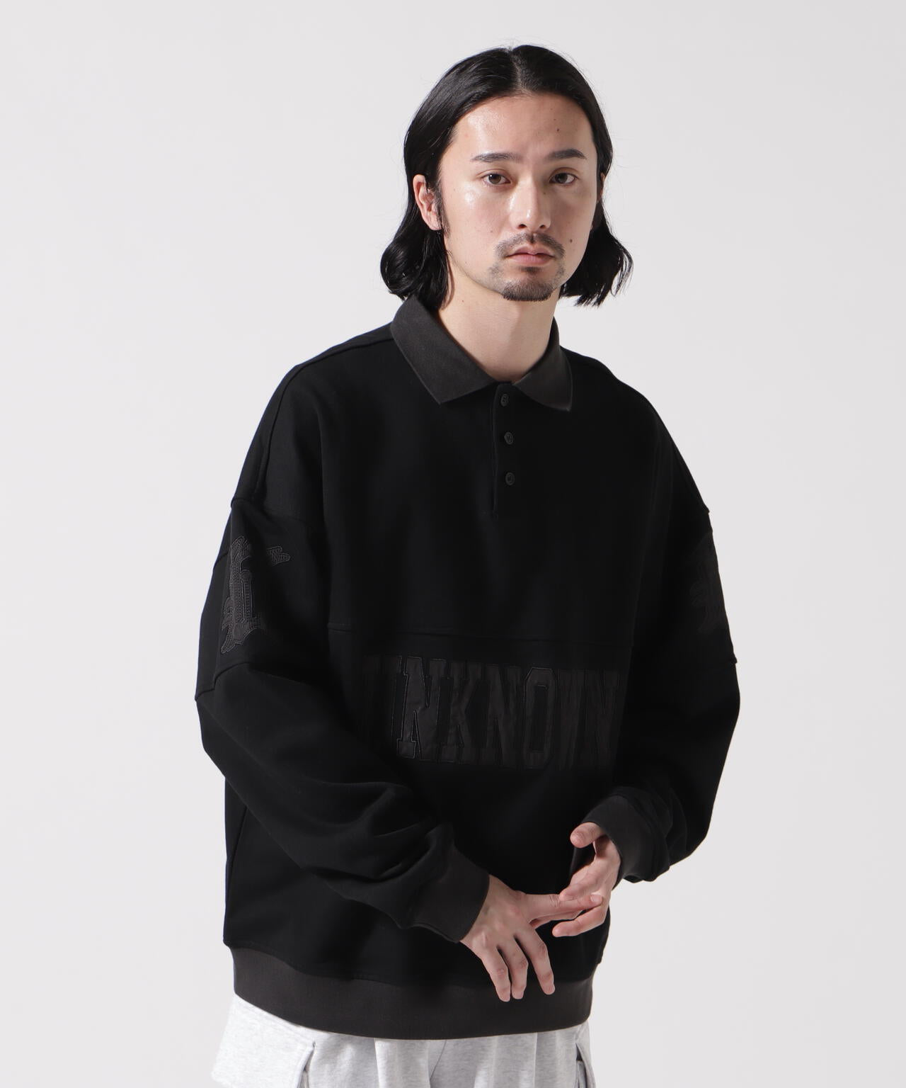 UNKNOWN LONDON/アンノウンロンドン/COLLARED CREWNECK SWEAT