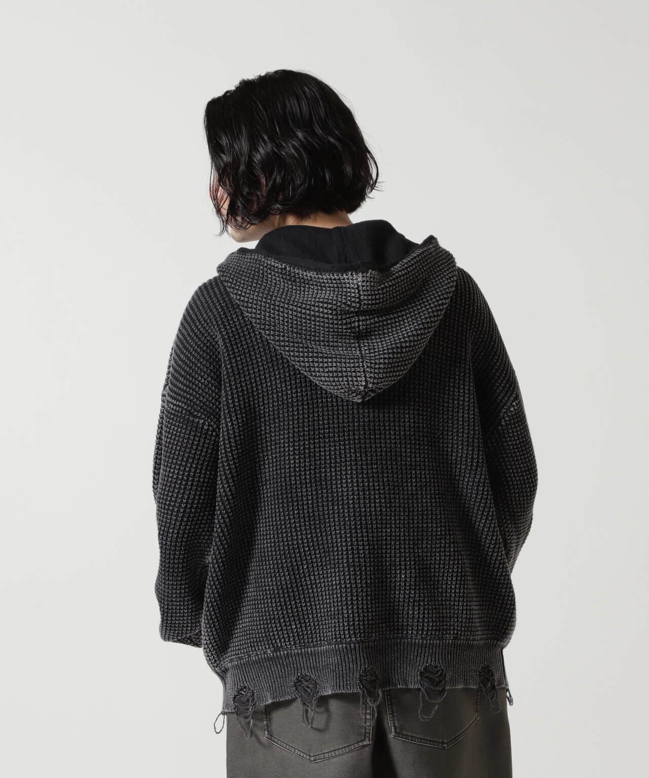 【WEB&DEPOT限定】Dankeschon/ダンケシェーン/PIGMENT STONEWASH DAMAGE AZE HALFZIP