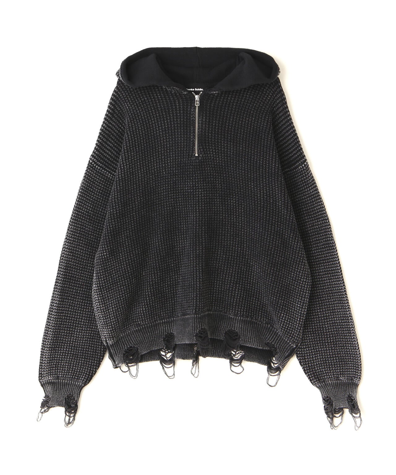 【WEB&DEPOT限定】Dankeschon/ダンケシェーン/PIGMENT STONEWASH DAMAGE AZE HALFZIP