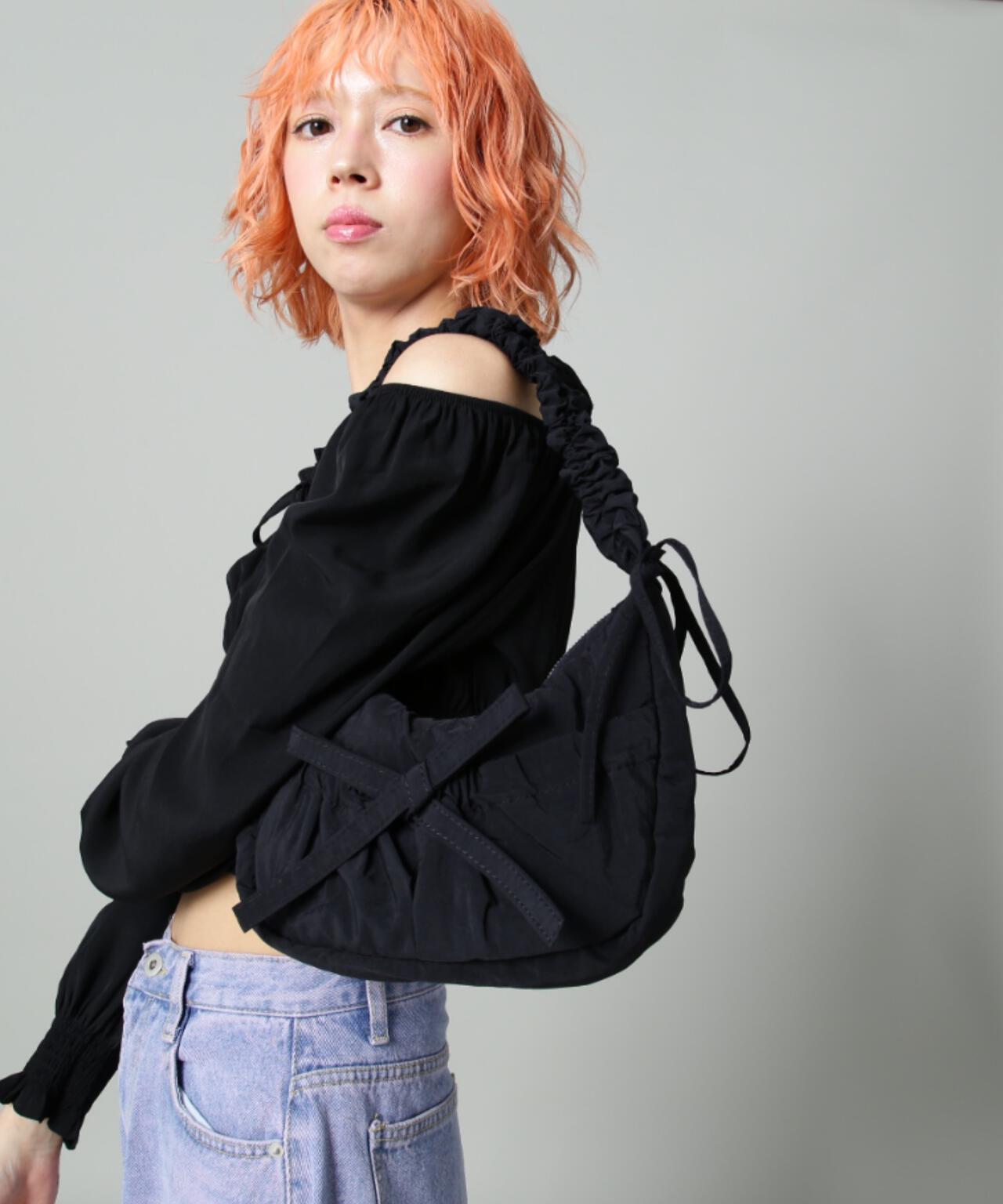 【WEB限定】SIS/エスアイエス/リボンギャザーミニバッグ