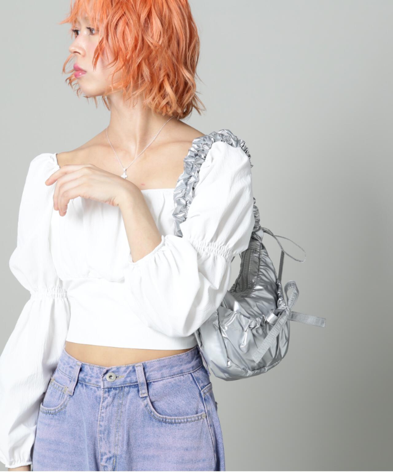 【WEB限定】SIS/エスアイエス/リボンギャザーミニバッグ