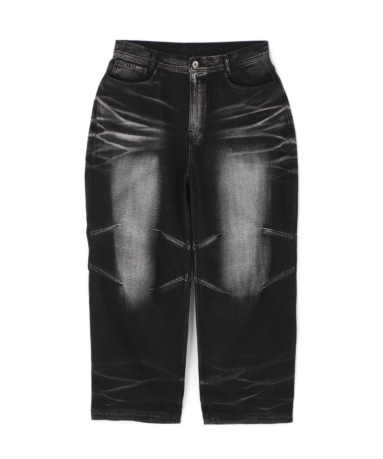 BLR/ビーエルアール/EMBOSSED WAVE W DENIM PANTS BLACK