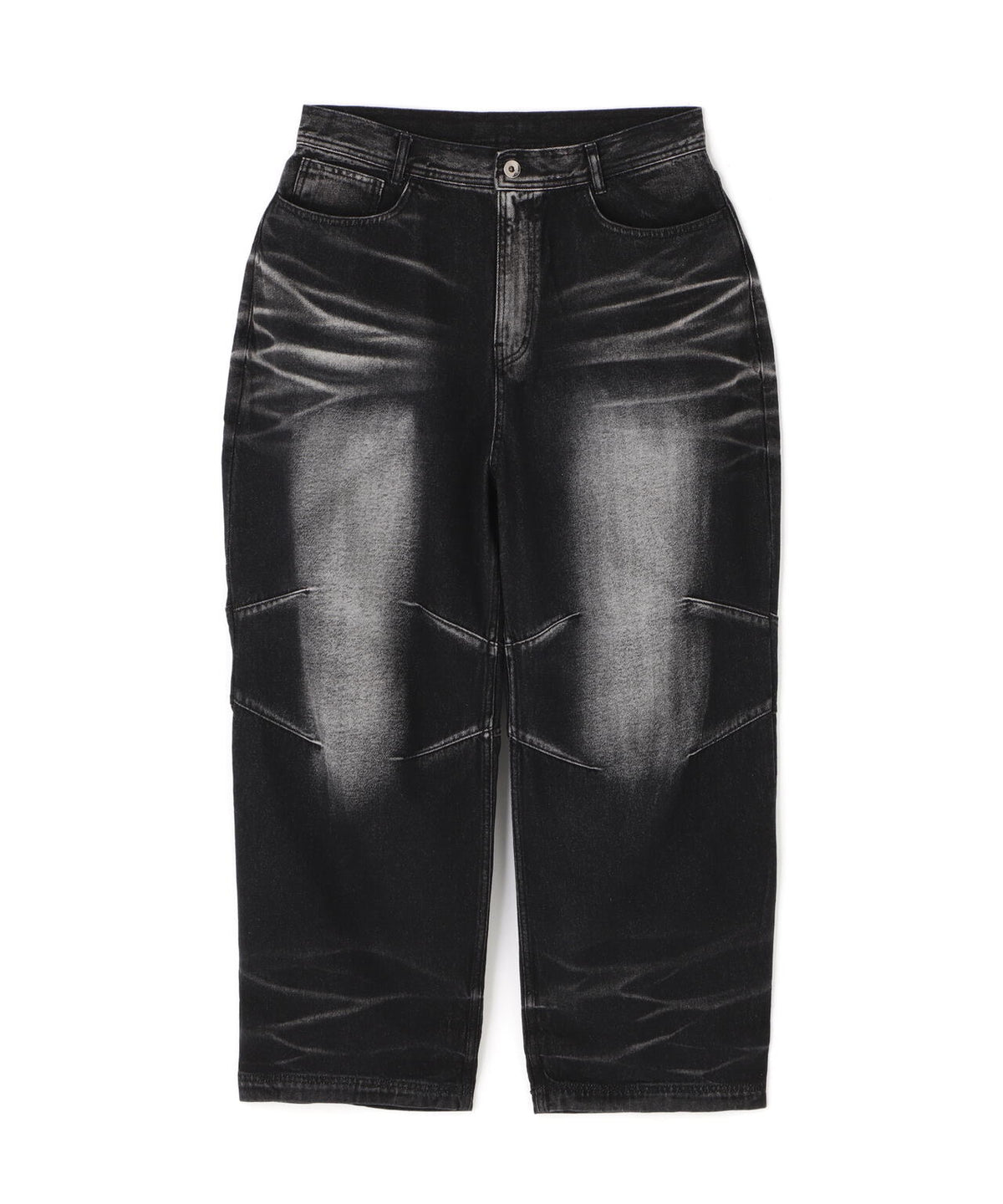 BLR/ビーエルアール/EMBOSSED WAVE W DENIM PANTS BLACK