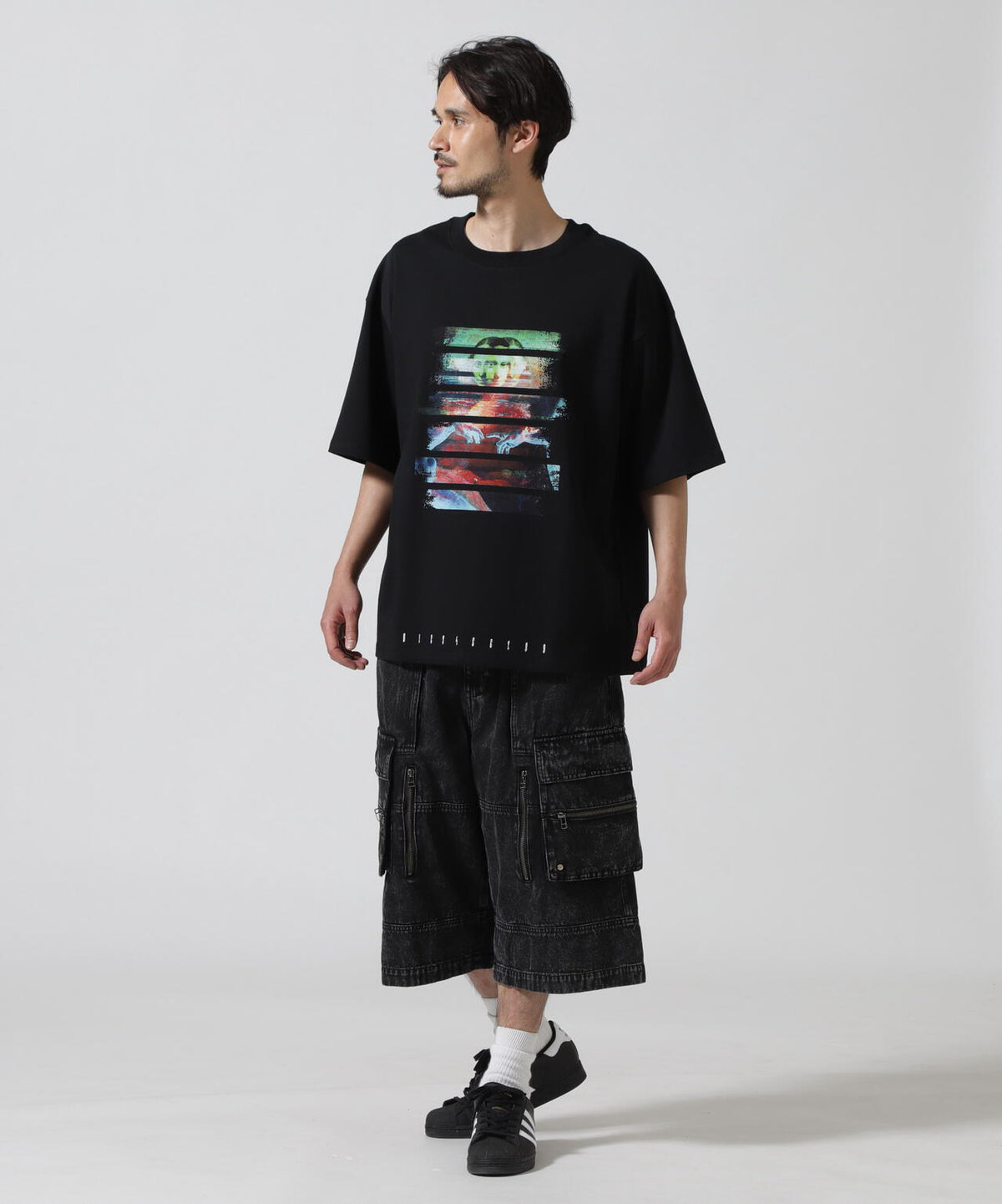 DankeSchon/ダンケシェーン/CHEMIBLEACH DENIM CARGO SHORTS