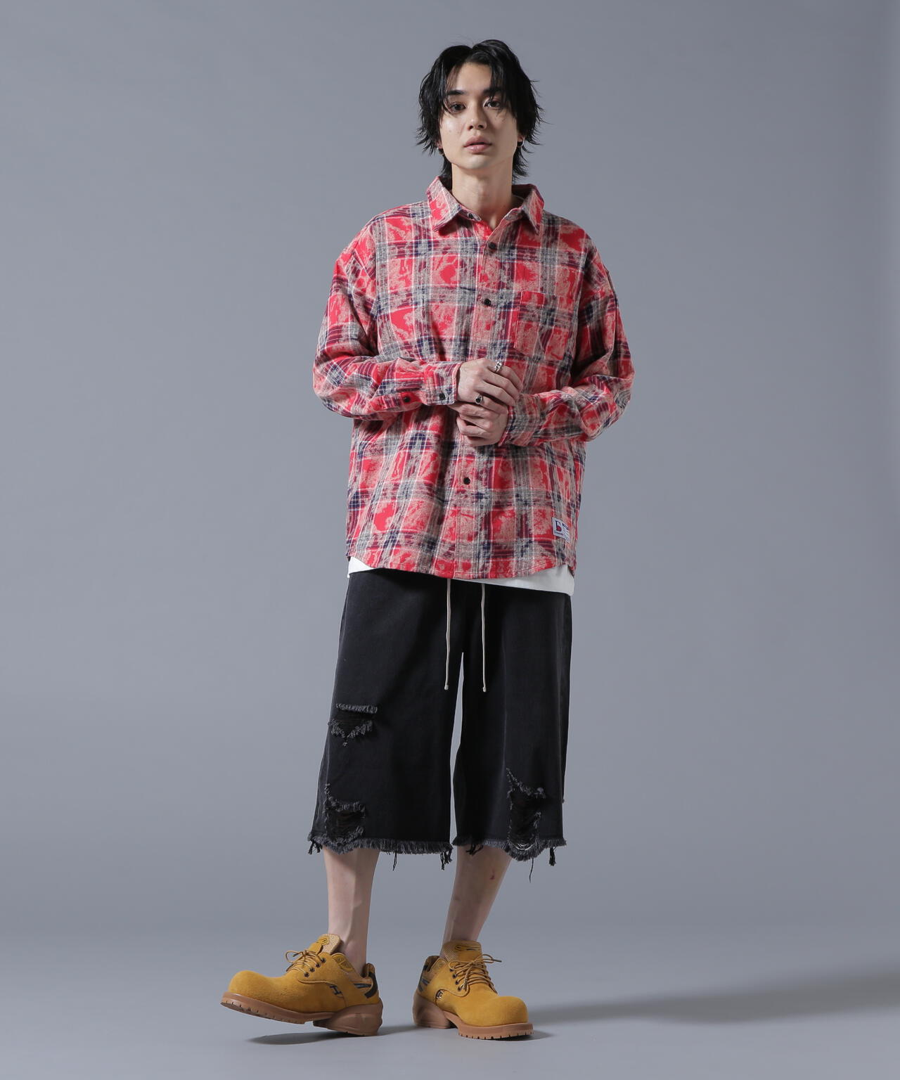 【WEB&DEPOT限定】DankeSchon/ダンケシェーン/DESTROY DENIM SHORTS